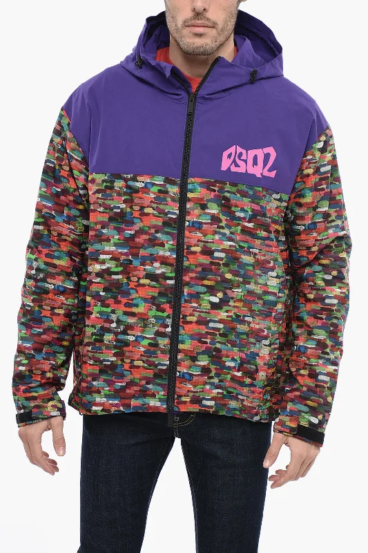 men clothing athletic jacket-Dsquared2 Multicolor Patterned DEAN Windbreaker