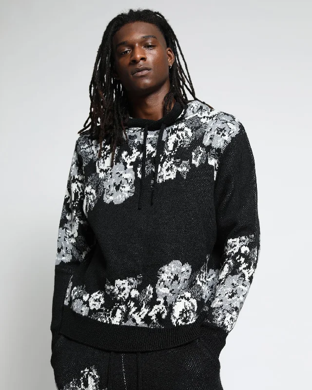 men clothing polo shirt-Hanging Floral Distressed Hoodie Sweater (FINAL SALE)