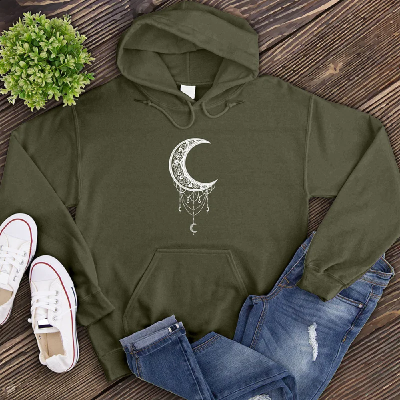 men clothing leather boots-Mandala Moon Hoodie