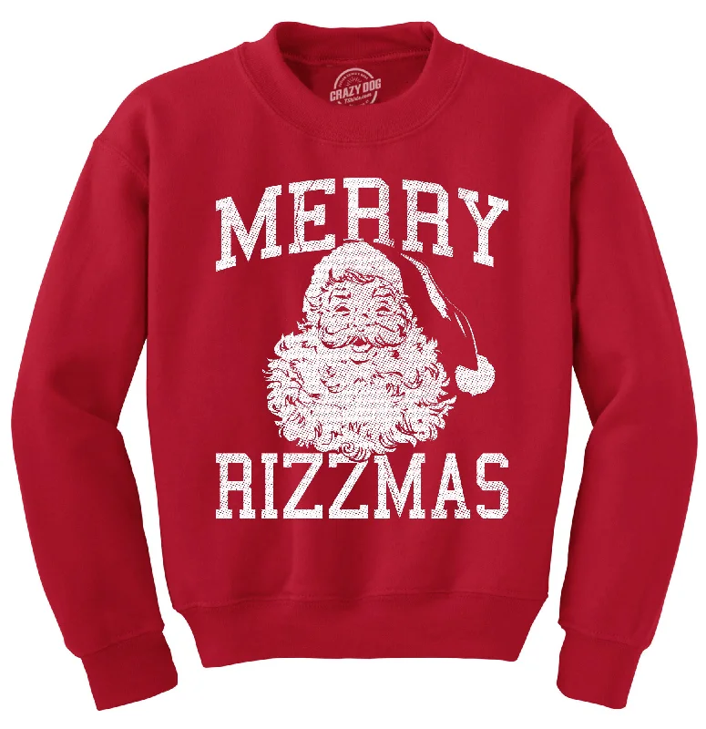 men clothing athletic jacket-Merry Rizzmas Crew Neck Sweatshirt