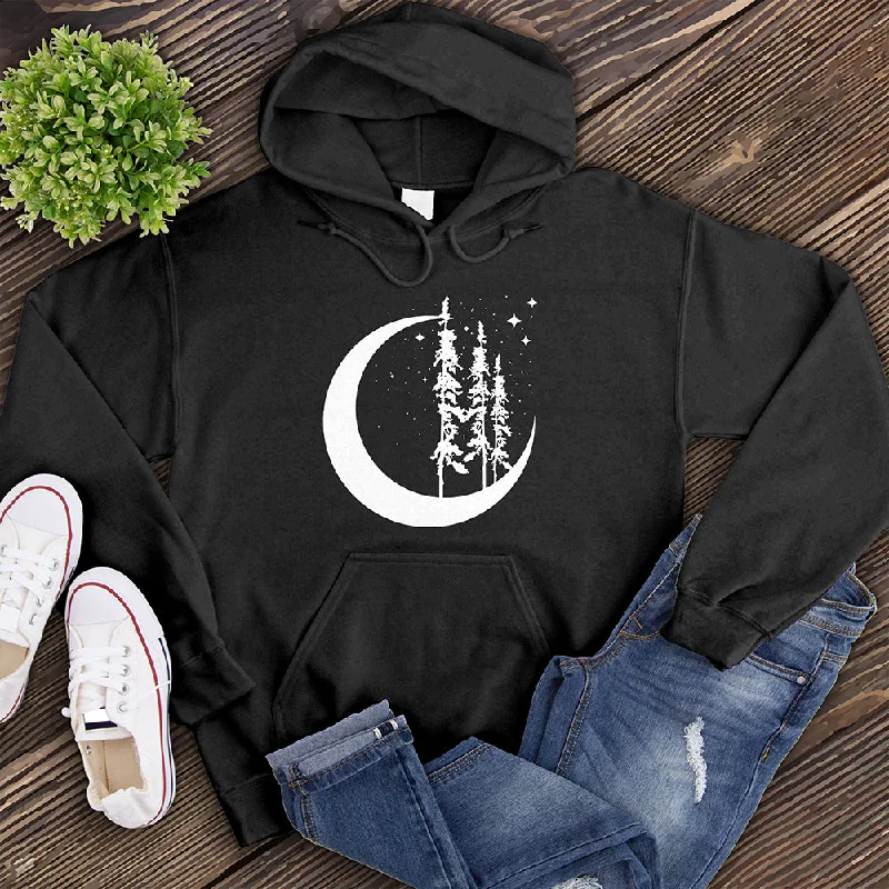 men clothing linen shirt-Moon Tree Hoodie