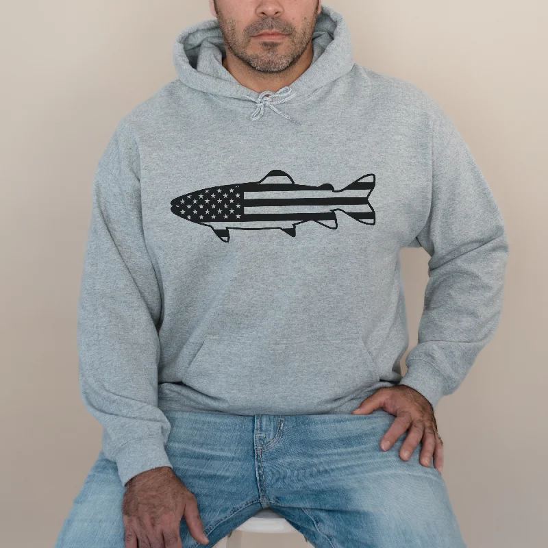 men clothing fleece jacket-Patriotic Fishing Sweatshirt - Hoodie or Crewneck for Nature Lover *UNISEX FIT*