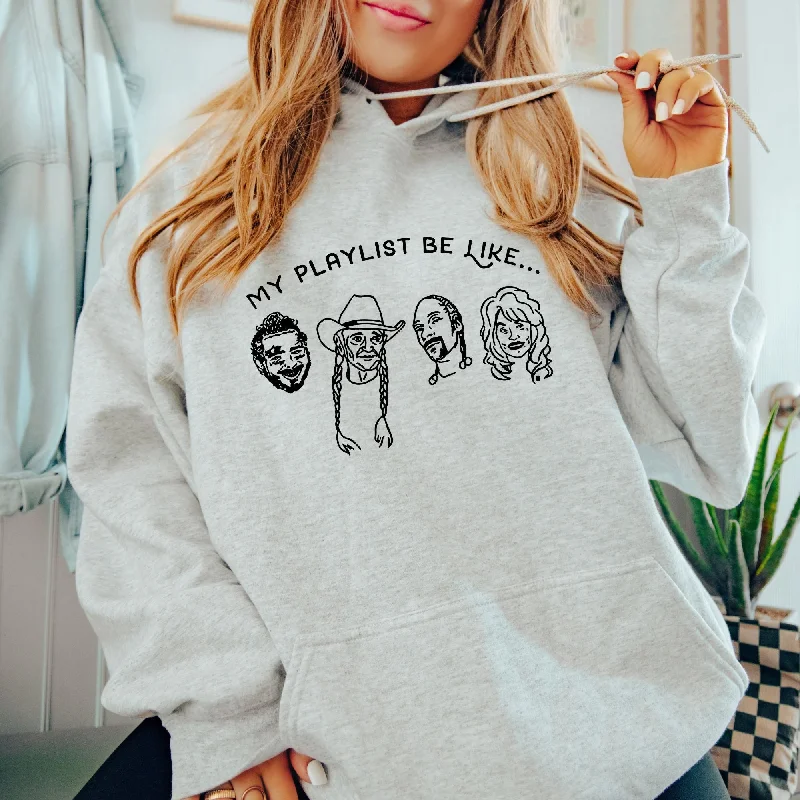 men clothing fleece hoodie-Playlist Music Lover Gildan Crewneck or Hoodie Sweatshirt *UNISEX FIT*