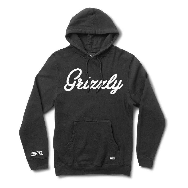 men clothing insulated jacket-Script Logo Hoody - Black / White