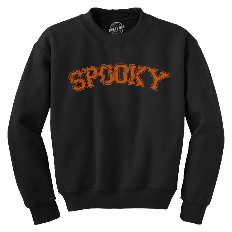 men clothing formal wear-Spooky Varsity Crew Neck Sweatshirt