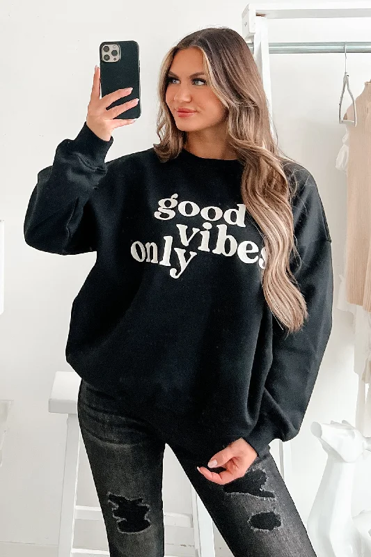 men clothing wool sweater-Sunshine State Of Mind Oversized Embroidered Sweatshirt (Black)