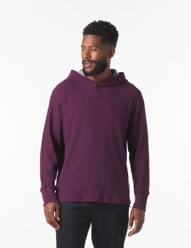 men clothing winter sweater-Thermasof Hoodie: Mulberry