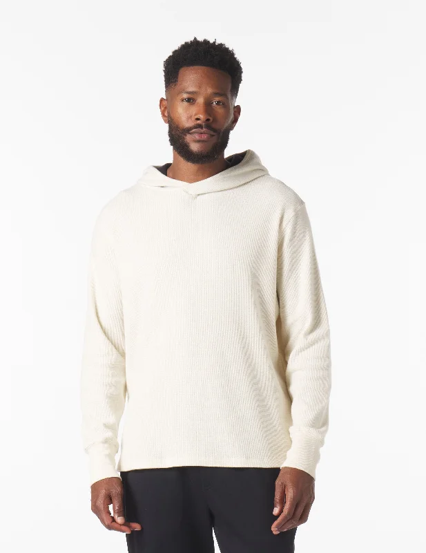 men clothing wool sweater-Thermasof Hoodie: Oatmilk