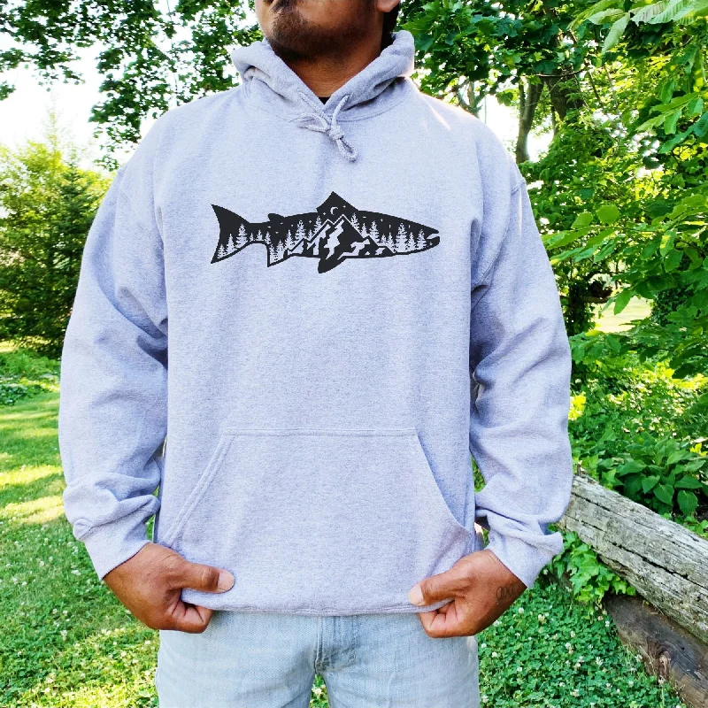 men clothing outdoor jacket-Trout Fishing Nature Gildan Crewneck or Hoodie Sweatshirt *UNISEX FIT*