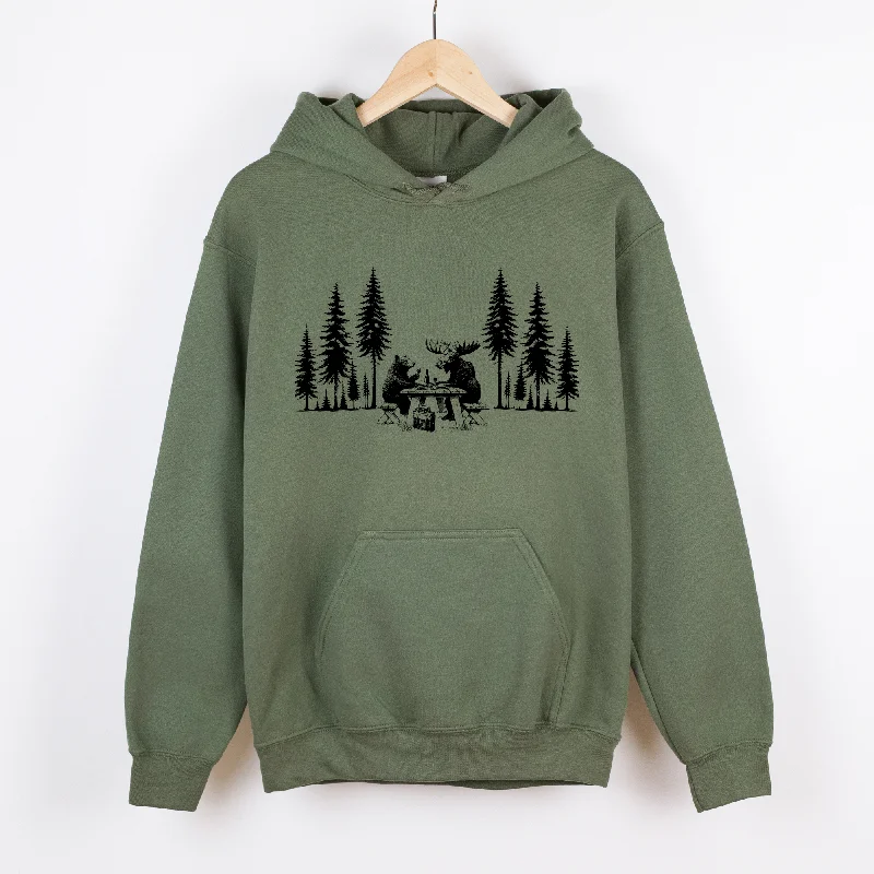 men clothing outdoor jacket-Wildlife Picnic Gildan Crewneck or Hoodie Sweatshirt *UNISEX FIT*