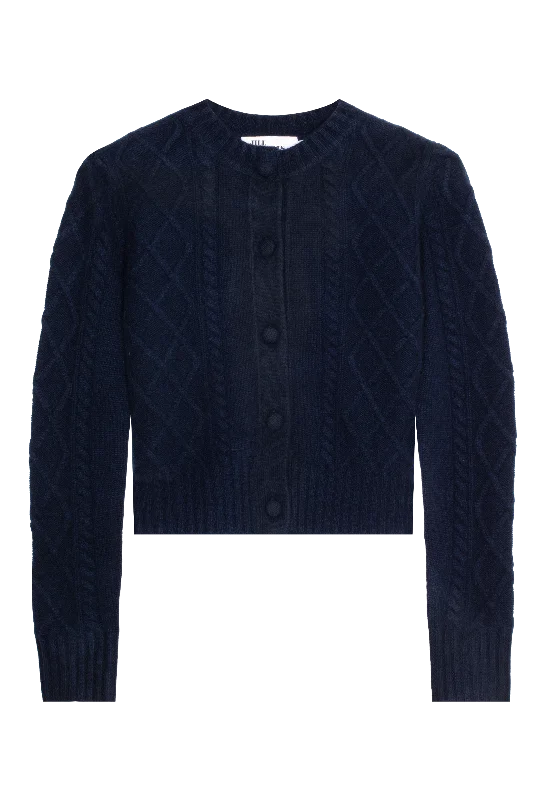 men clothing denim jacket-Cable Knit Cardigan