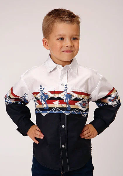 men clothing fall fashion trends-Boy's Roper Snap Front Shirt #03-030-0421-0400