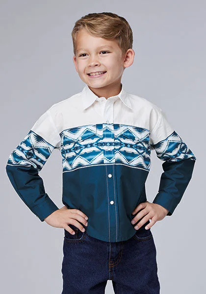 men clothing stylish outerwear-Boy's Roper Snap Front Shirt #03-030-0431-0410