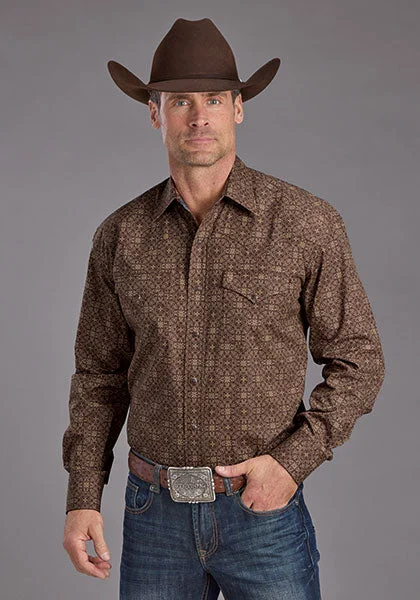 men clothing summer shirt-Men's Stetson Snap Front Shirt #11-001-0425-1027