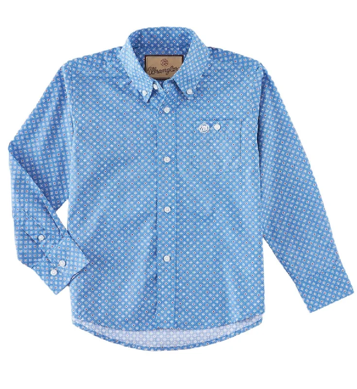 men clothing plaid shirt-Boy's Wrangler Button Down Shirt #112314944