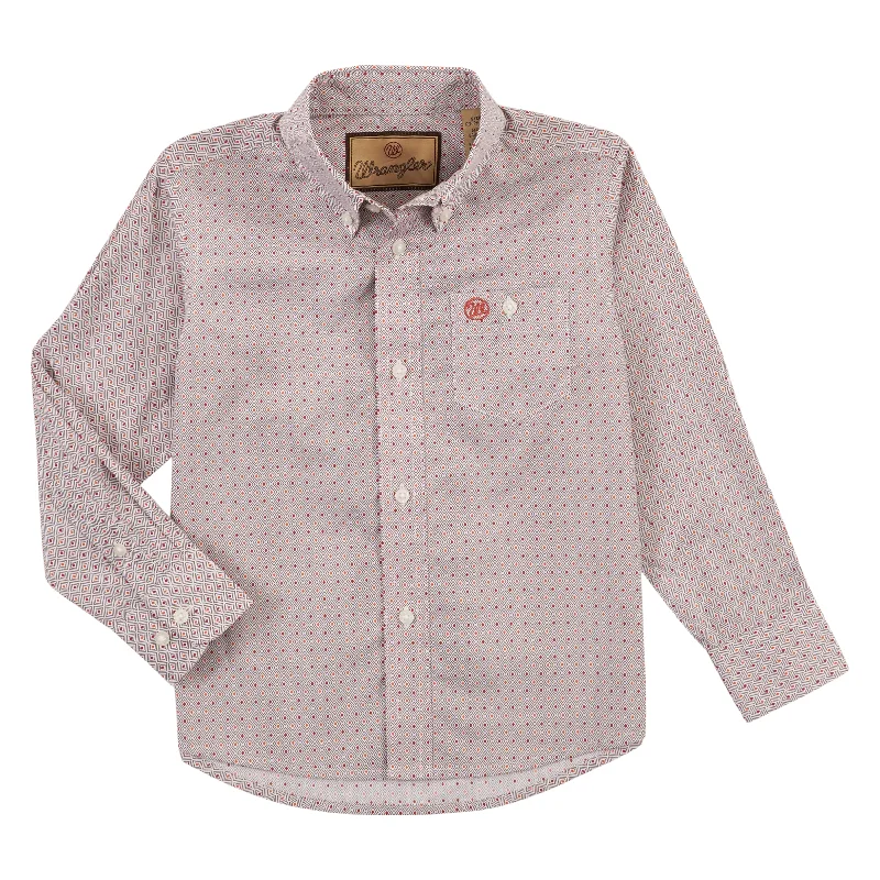 men clothing patterned sweater-Boy's Wrangler Button Down Shirt #112317169