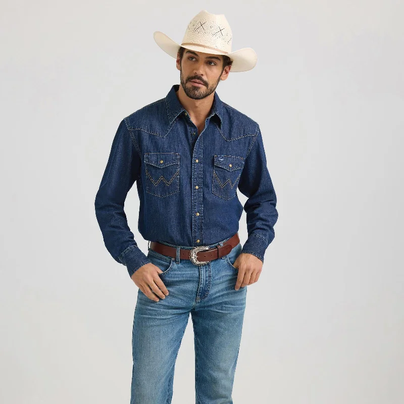 men clothing slim-fit jeans-Men's Wrangler Snap Front Shirt #112361700X