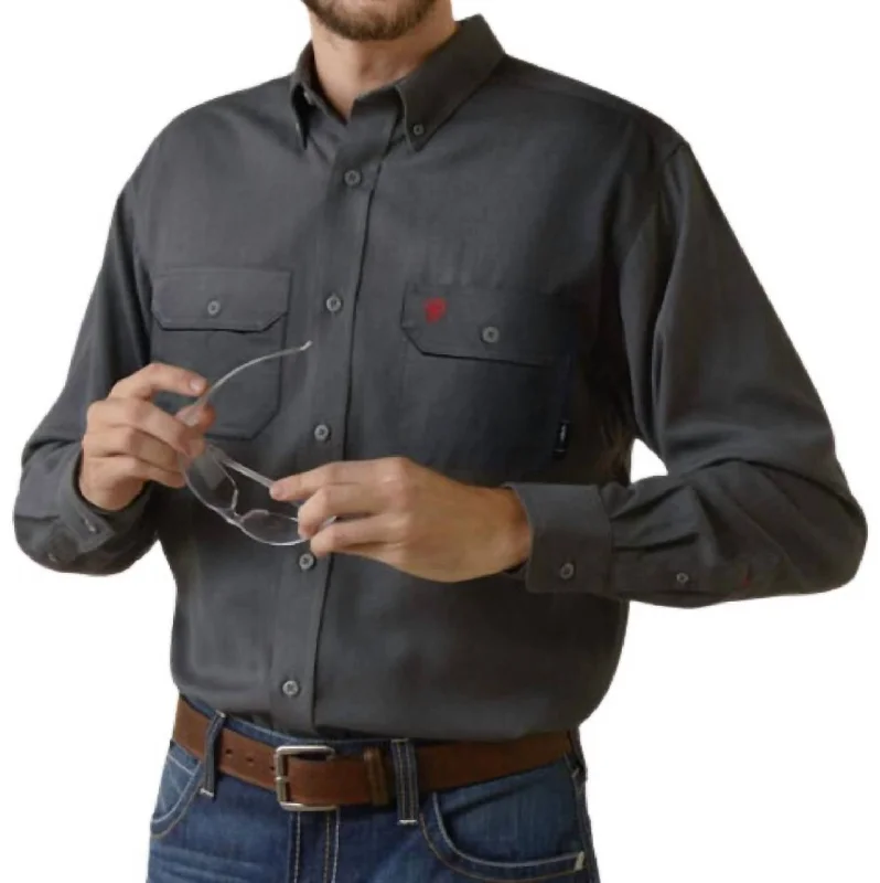 men clothing high-quality t-shirt-Air Inherent Work Shirt - Plus In Charcoal Heather