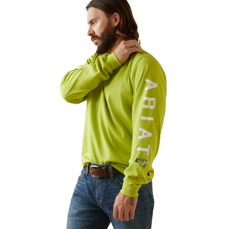 men clothing beach shorts-Ariat Men's Flame Resistant Roughneck Skull Graphic Long Sleeve T-Shirt_Bright Lime