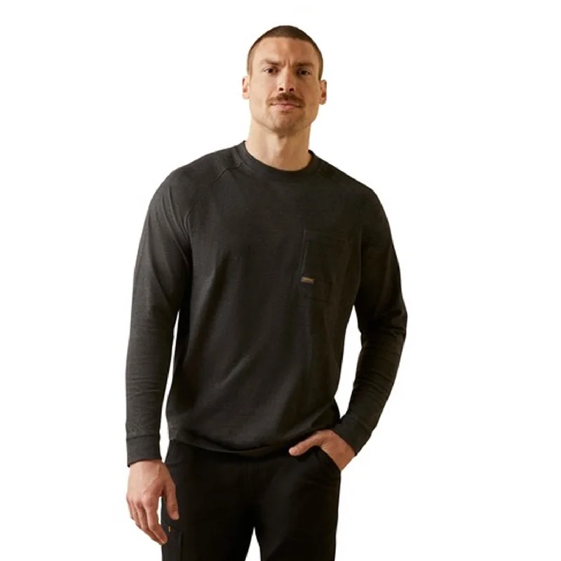 men clothing oversized hoodie-Ariat Men's Rebar Cotton Strong Long Sleeve T-Shirt_Charcoal Heather