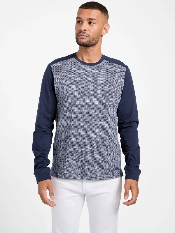 men clothing fleece pullover-Asher Jacquard Long-Sleeve Tee