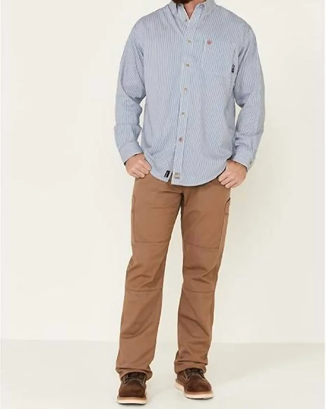 men clothing slim-fit jeans-Basic Work Shirt-Plus In Bold Blue Stripe