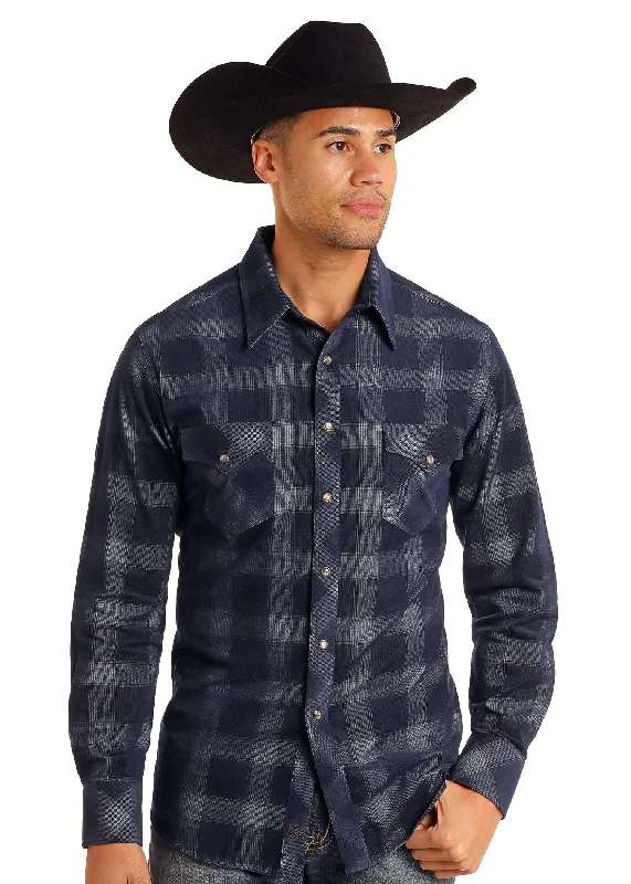 men clothing zip-up cardigan-Men's Rock & Roll Cowboy Snap Front Shirt #BMN2S05486