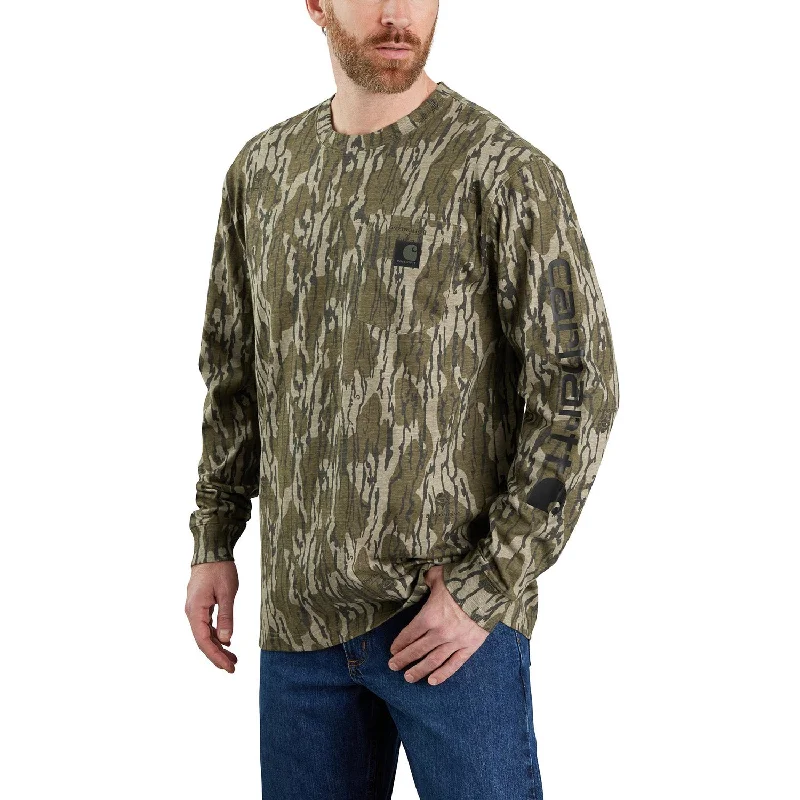 men clothing linen shirt-Carhartt Men's Loose Fit Camo Graphic Long Sleeve T-Shirt