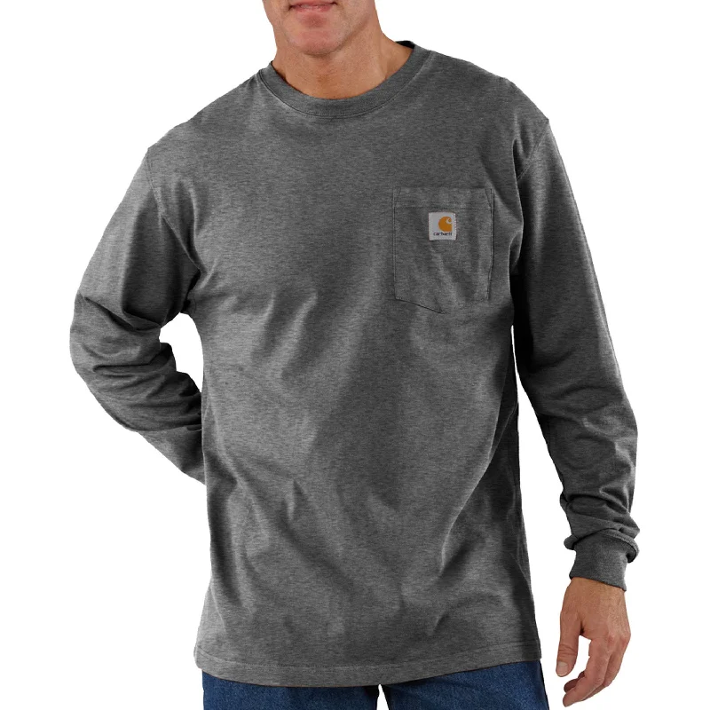 men clothing beach shorts-Carhartt Men's Long Sleeve Pocket T-Shirt_Carbon Heather