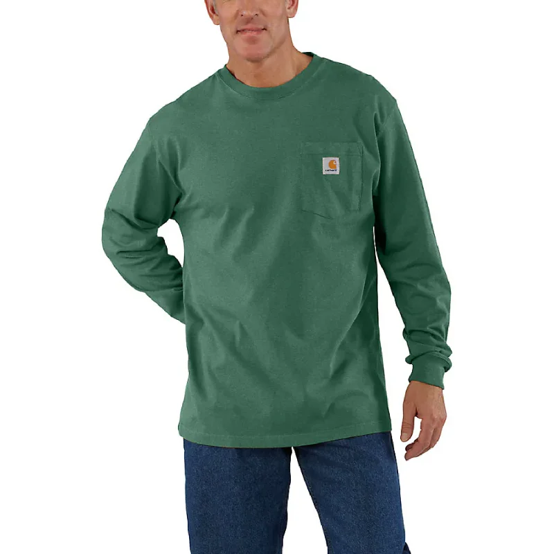 men clothing fall fashion trends-Carhartt Men's Long Sleeve Pocket T-Shirt_Frosted Balsam Heather