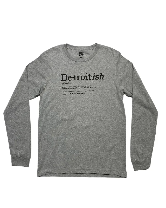 men clothing vintage t-shirt-Ink Detroit Detroitish Defined Long Sleeve T-Shirt - Athletic Heather