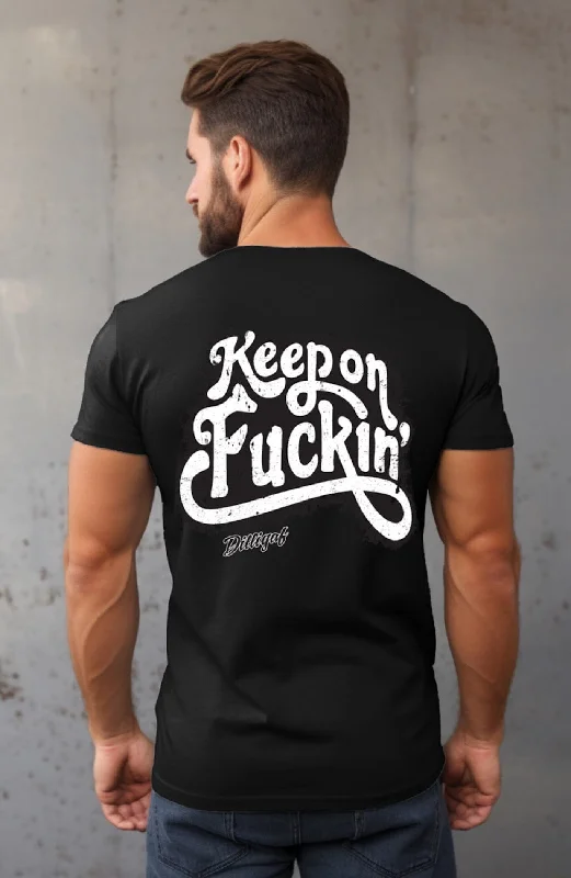 men clothing patterned sweater-Keep on Fuckin' T-shirt