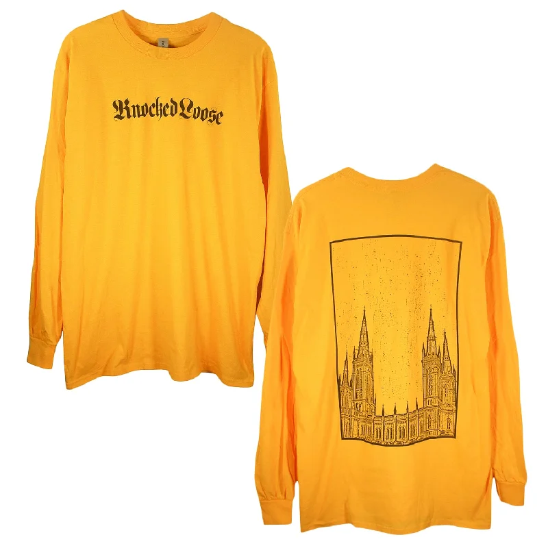 men clothing cotton t-shirt-Church Gold - Long Sleeve