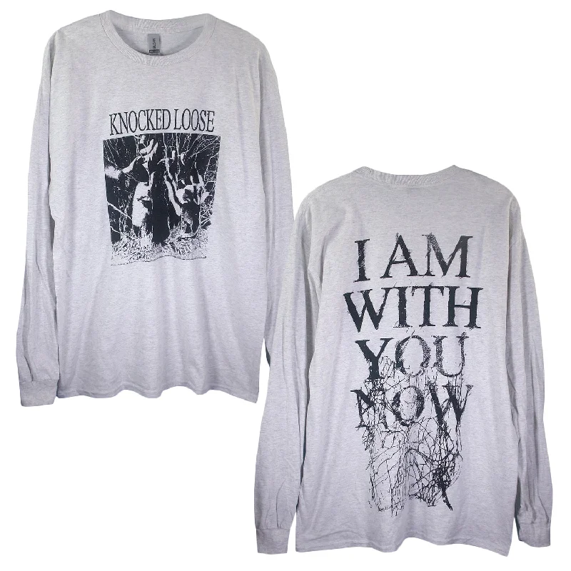 men clothing oversized hoodie-I Am With You Now Ash - Long Sleeve