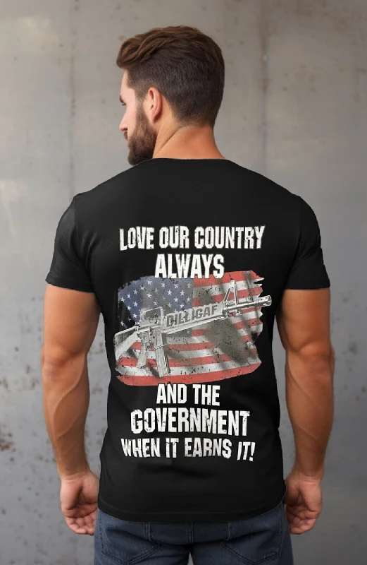 men clothing slim-fit jeans-Love our country T-Shirt