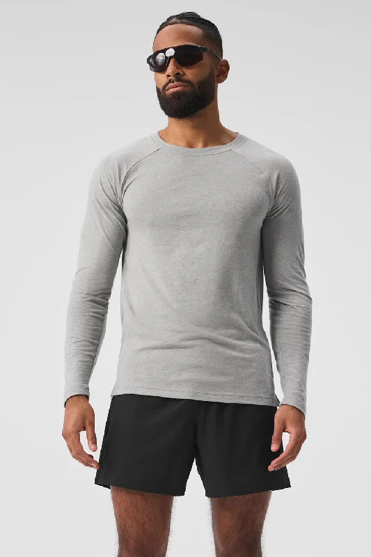 men clothing khaki pants-Triumph Long Sleeve Tee - Athletic Heather Grey