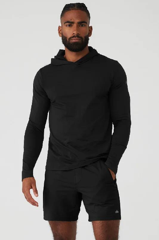 men clothing stylish outerwear-Conquer Reform Long Sleeve With Hood - Black