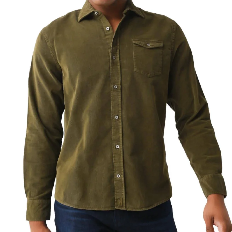 men clothing insulated jacket-Men's Kodiak Button Down Shirt In Olive