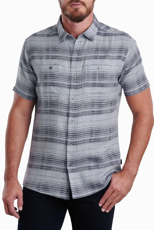 men clothing printed shirt-Men's Skorpio Button Down Shirt In Slate