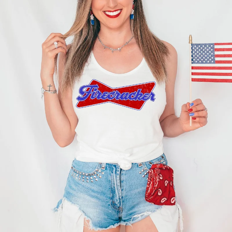 men clothing polo shirt-Firecracker 4th of July Tank Top