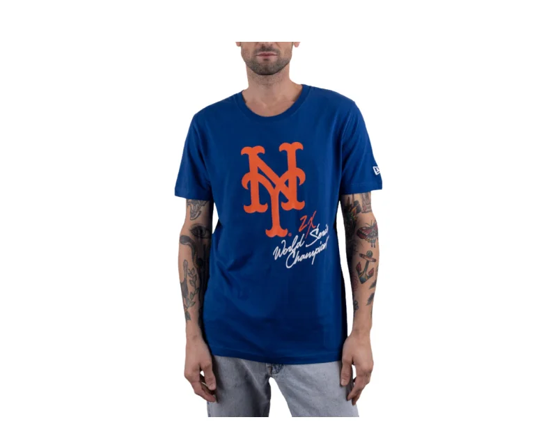 men clothing cotton t-shirt-New Era MLB New York Mets World Champions S/S Men's T-Shirt 12852898