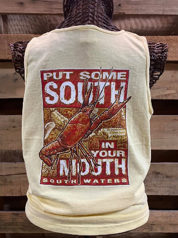 men clothing khaki pants-South Waters South in Your Mouth Crawfish Comfort Colors Unisex T Shirt Tank Top