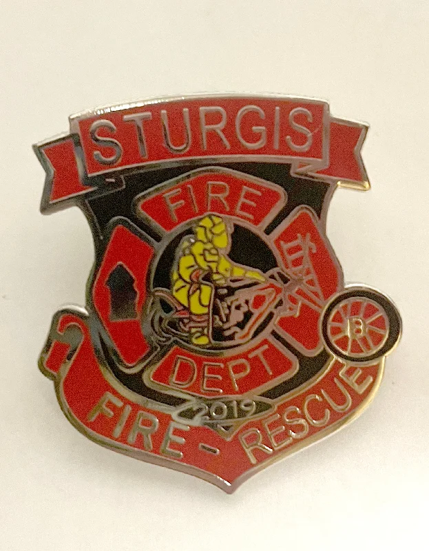 men clothing oversized hoodie-Sturgis Fire Department Pin - 2019