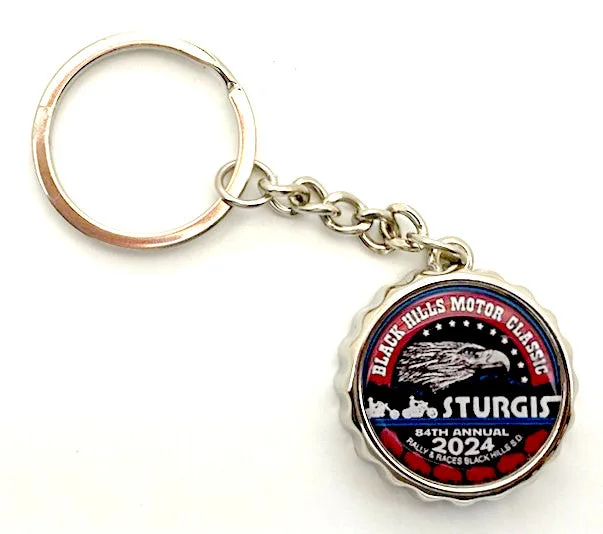 men clothing leather jacket-Sturgis Heritage Bottle Opener Keychain - 2024