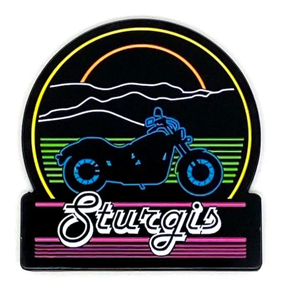 men clothing trench coat-Sturgis Motorcycle Neon Magnet