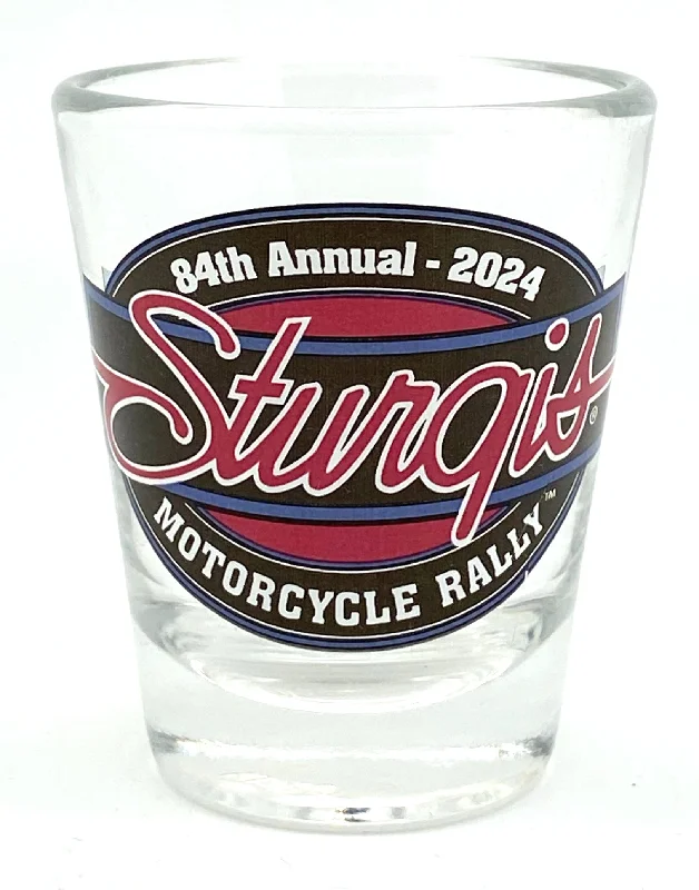 men clothing fleece hoodie-Sturgis Shield Shot Glass - 2024