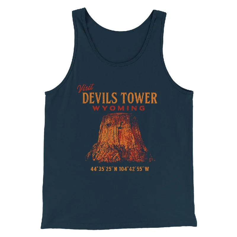 men clothing patterned trousers-Visit Devils Tower Funny Movie Men/Unisex Tank Top