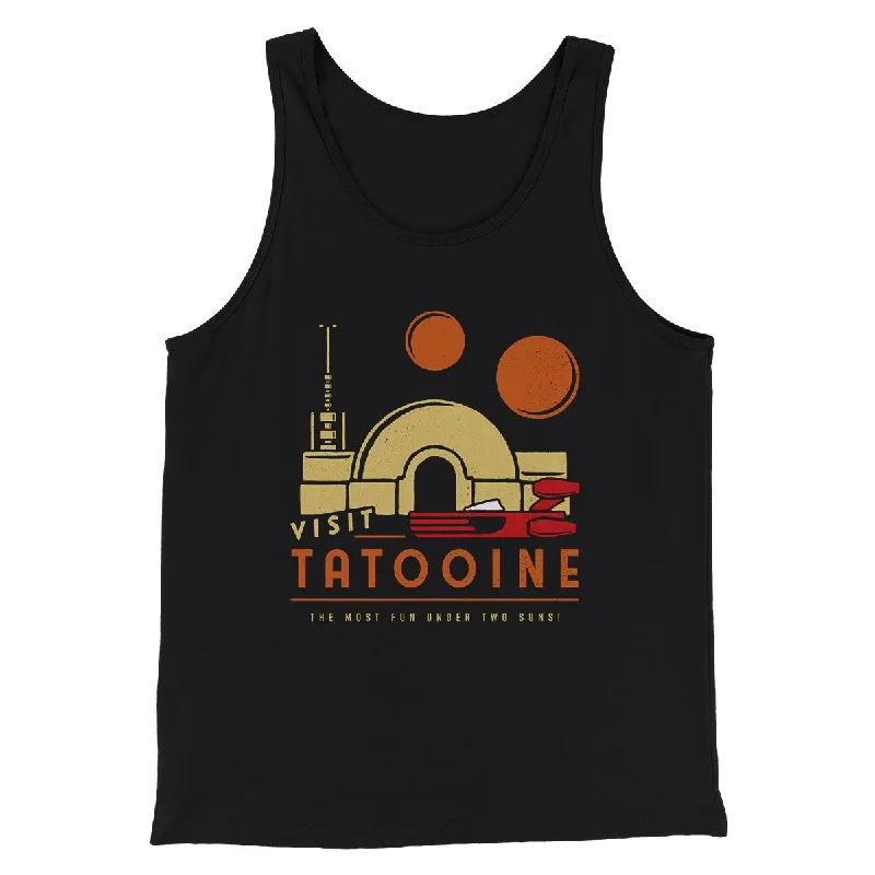 men clothing leather belt-Visit Tatooine Funny Movie Men/Unisex Tank Top