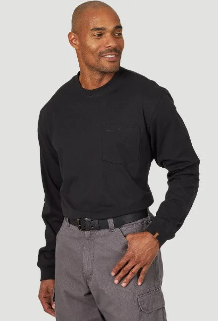 men clothing khaki pants-Wrangler RIGGS Performance Pocket Long Sleeve T-Shirt