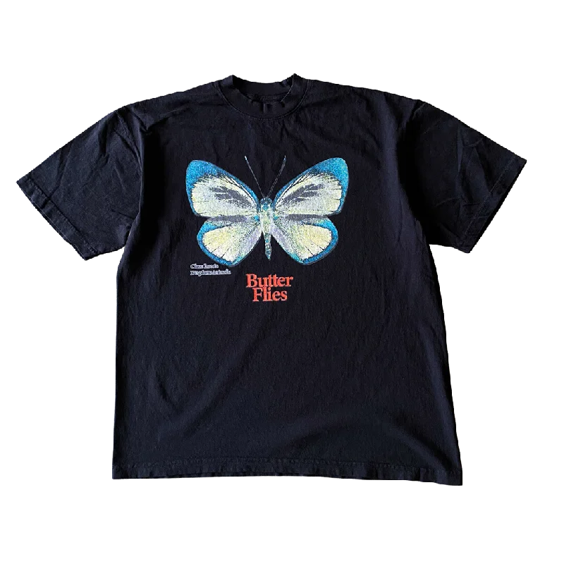 men clothing formal jacket-Blue Butterfly Tee